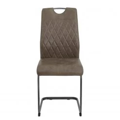 Loftscape Chaise cantilever Lajo - Microfibre / Acier - Limon - Lot de 4 -Meubles de salle à manger Soldes Magasin 1000352429 220610 040 DETAILS P000000001000352429