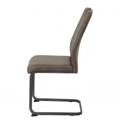 Loftscape Chaise cantilever Lajo - Microfibre / Acier - Limon - Lot de 4 -Meubles de salle à manger Soldes Magasin 1000352429 220610 050 DETAILS P000000001000352429