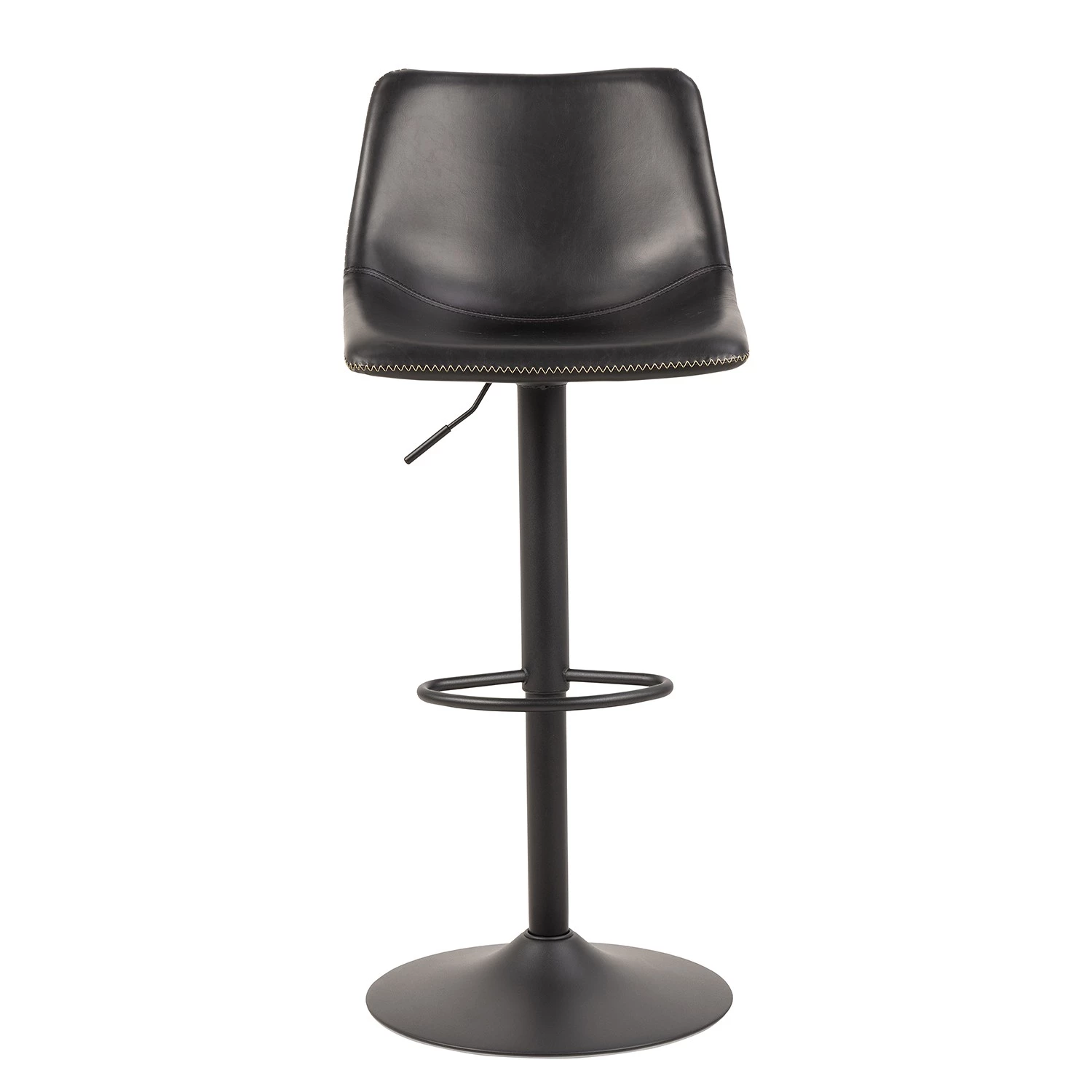 Red Living Chaise de bar Gustave - Imitation cuir / Fer - Noir 4 Red Living Chaise de bar Gustave - Imitation cuir / Fer - Noir – Image 4