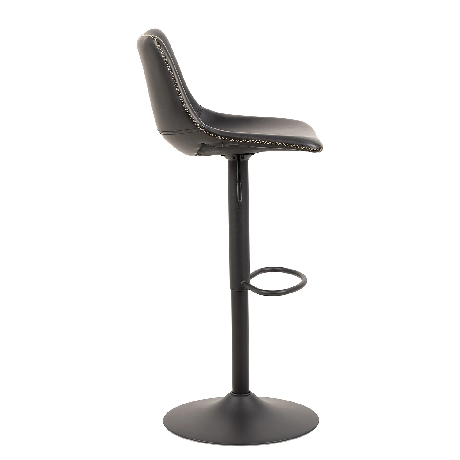 Red Living Chaise de bar Gustave - Imitation cuir / Fer - Noir 5 Red Living Chaise de bar Gustave - Imitation cuir / Fer - Noir – Image 5