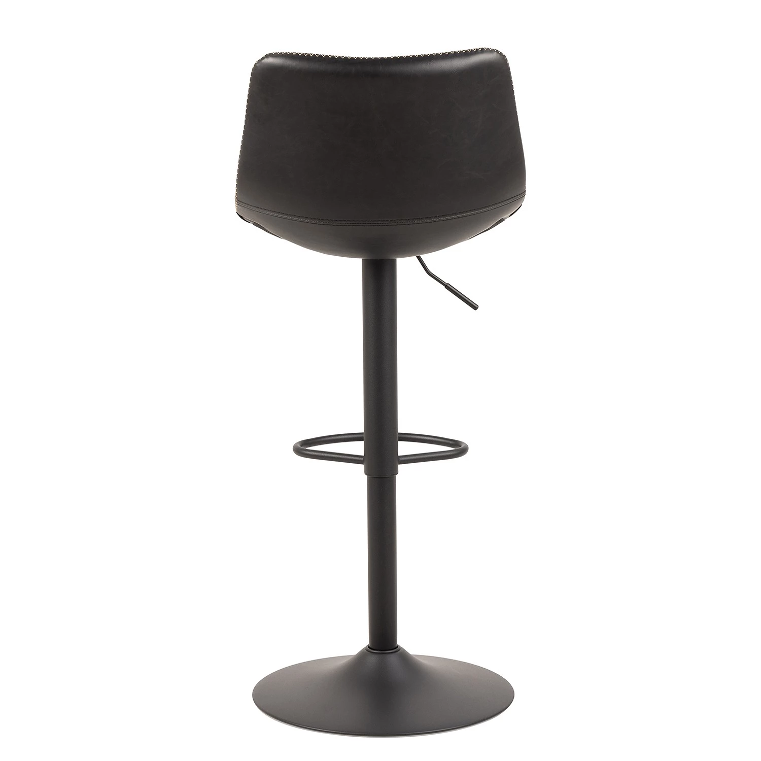 Red Living Chaise de bar Gustave - Imitation cuir / Fer - Noir 7 Red Living Chaise de bar Gustave - Imitation cuir / Fer - Noir – Image 7