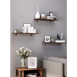 Red Living Tablettes murales Crossville II (lot 2) - Marron / Noir -Meubles de salle à manger Soldes Magasin 1000353409 220601 021 MOOD DETAILS P000000001000353409 mood