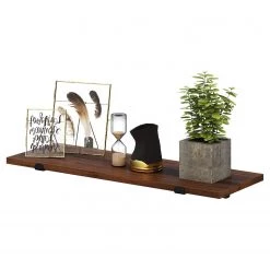 Red Living Tablettes murales Crossville II (lot 2) - Marron / Noir -Meubles de salle à manger Soldes Magasin 1000353409 220601 033 DETAILS P000000001000353409