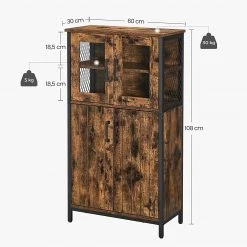 Red Living Buffet haut Morristown - Marron / Noir -Meubles de salle à manger Soldes Magasin 1000353411 220601 500 SKETCH DETAILS P000000001000353411 sketch