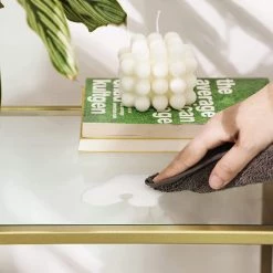 Red Living Console Poygan II - Verre / Métal - Doré -Meubles de salle à manger Soldes Magasin 1000353441 220601 030 DETAILS P000000001000353441