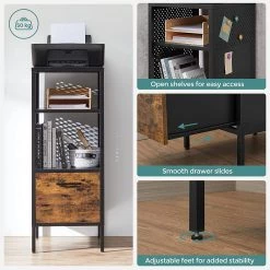 Red Living Étagère Mocksville - Marron / Noir -Meubles de salle à manger Soldes Magasin 1000353473 220601 033 DETAILS P000000001000353473