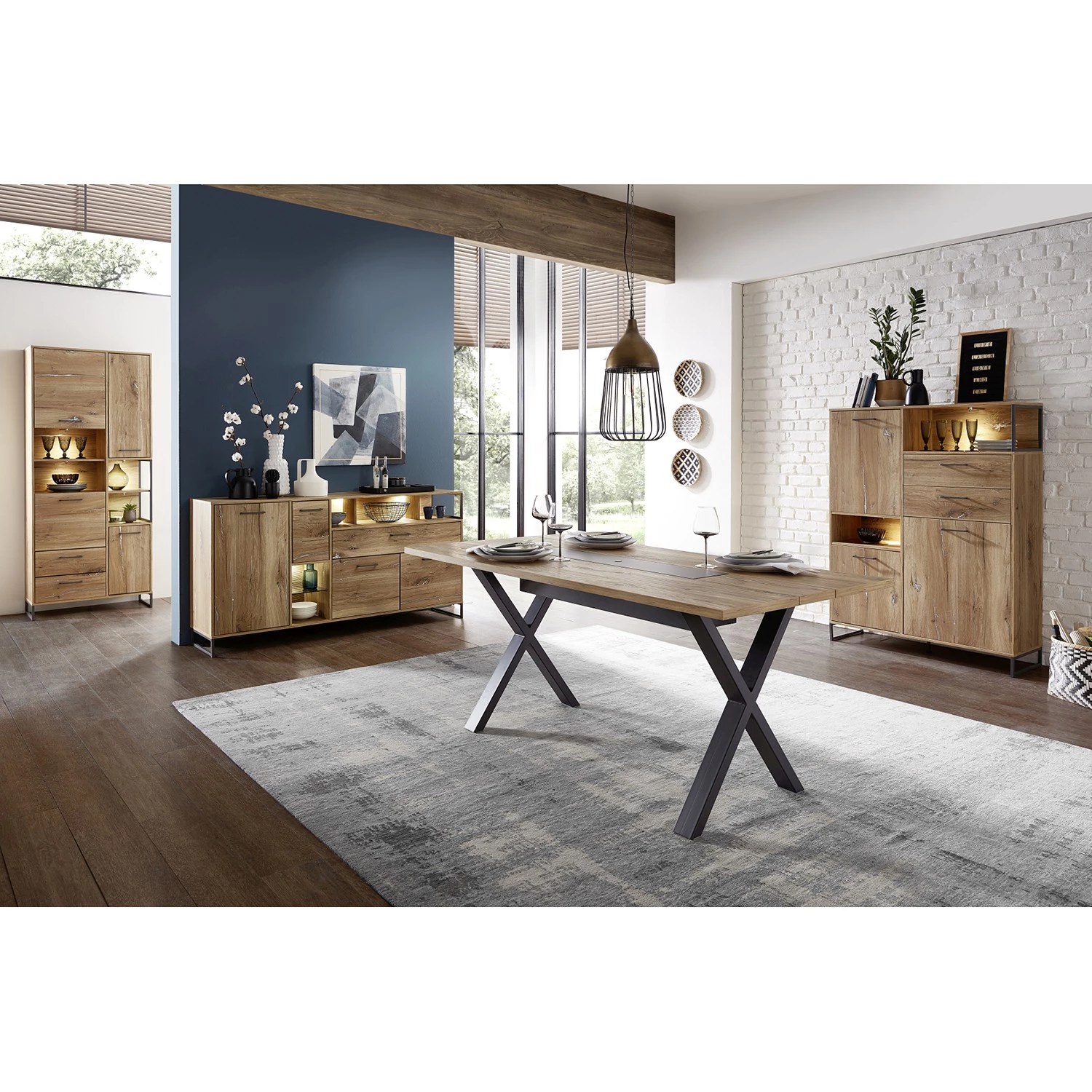 Red Living Buffet Sligo - Imitation chêne rustique argenté / Graphite 3 Red Living Buffet Sligo - Imitation chêne rustique argenté / Graphite – Image 3