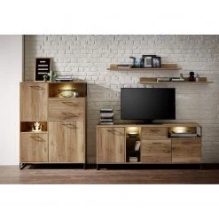 Red Living Étagères murales Sligo (lot de 2) - Imitation chêne rustique argenté -Meubles de salle à manger Soldes Magasin 1000353513 220610 020 MOOD DETAILS P000000001000353513 mood