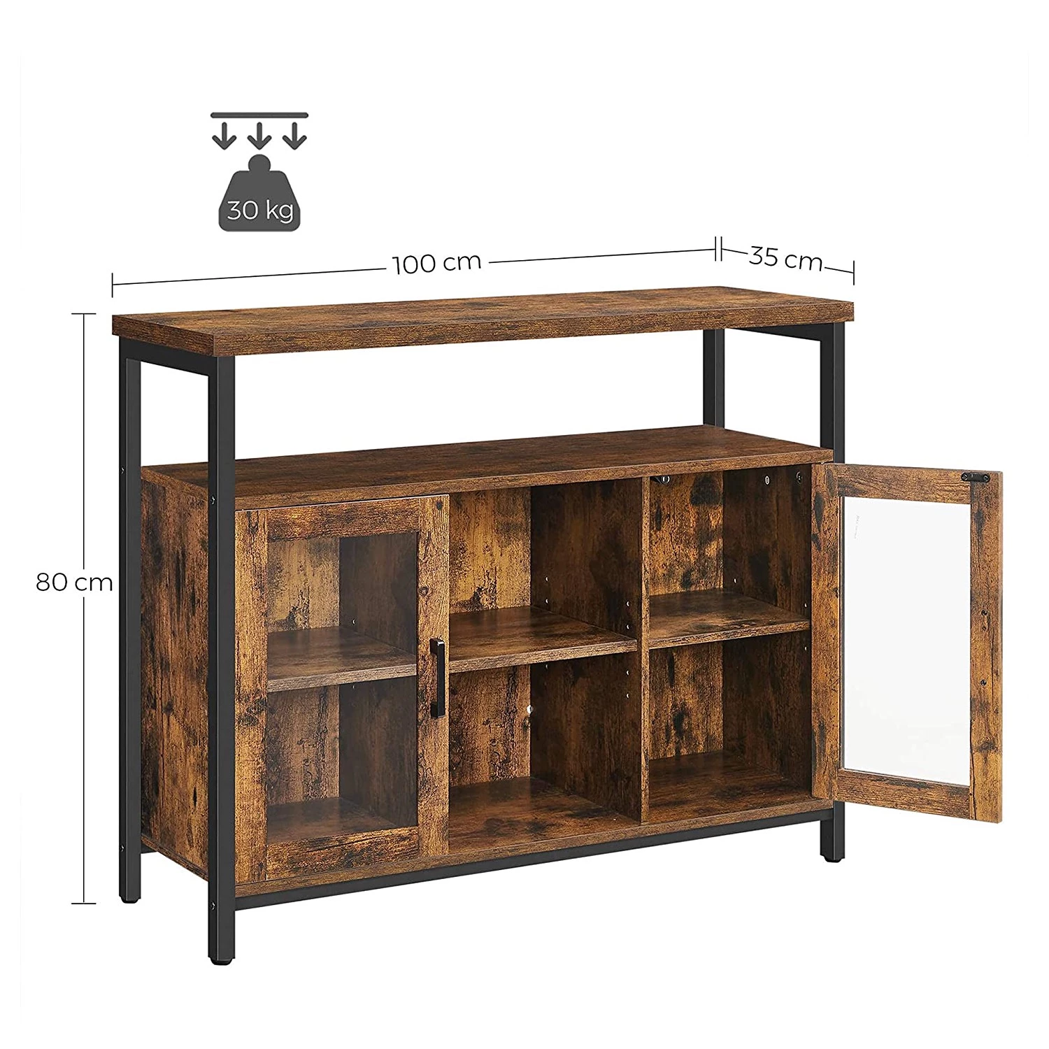 Red Living Buffet Toulouse I - Marron / Noir 7 Red Living Buffet Toulouse I - Marron / Noir – Image 7