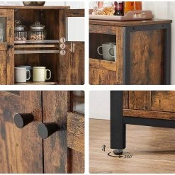 Red Living Buffet Toulouse III - Marron / Noir -Meubles de salle à manger Soldes Magasin 1000355225 220601 031 DETAILS P000000001000355225