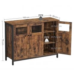 Red Living Buffet Toulouse III - Marron / Noir -Meubles de salle à manger Soldes Magasin 1000355225 220601 500 SKETCH DETAILS P000000001000355225 sketch