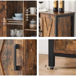 Red Living Buffet Towa I - Marron / Noir -Meubles de salle à manger Soldes Magasin 1000355227 220601 032 DETAILS P000000001000355227