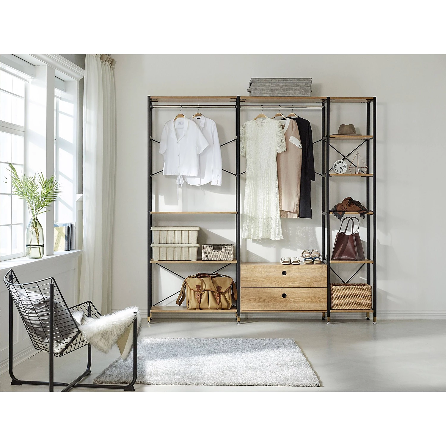 Red Living Étagère Ruoms II - Imitation acacia / Noir 2 Red Living Étagère Ruoms II - Imitation acacia / Noir – Image 2