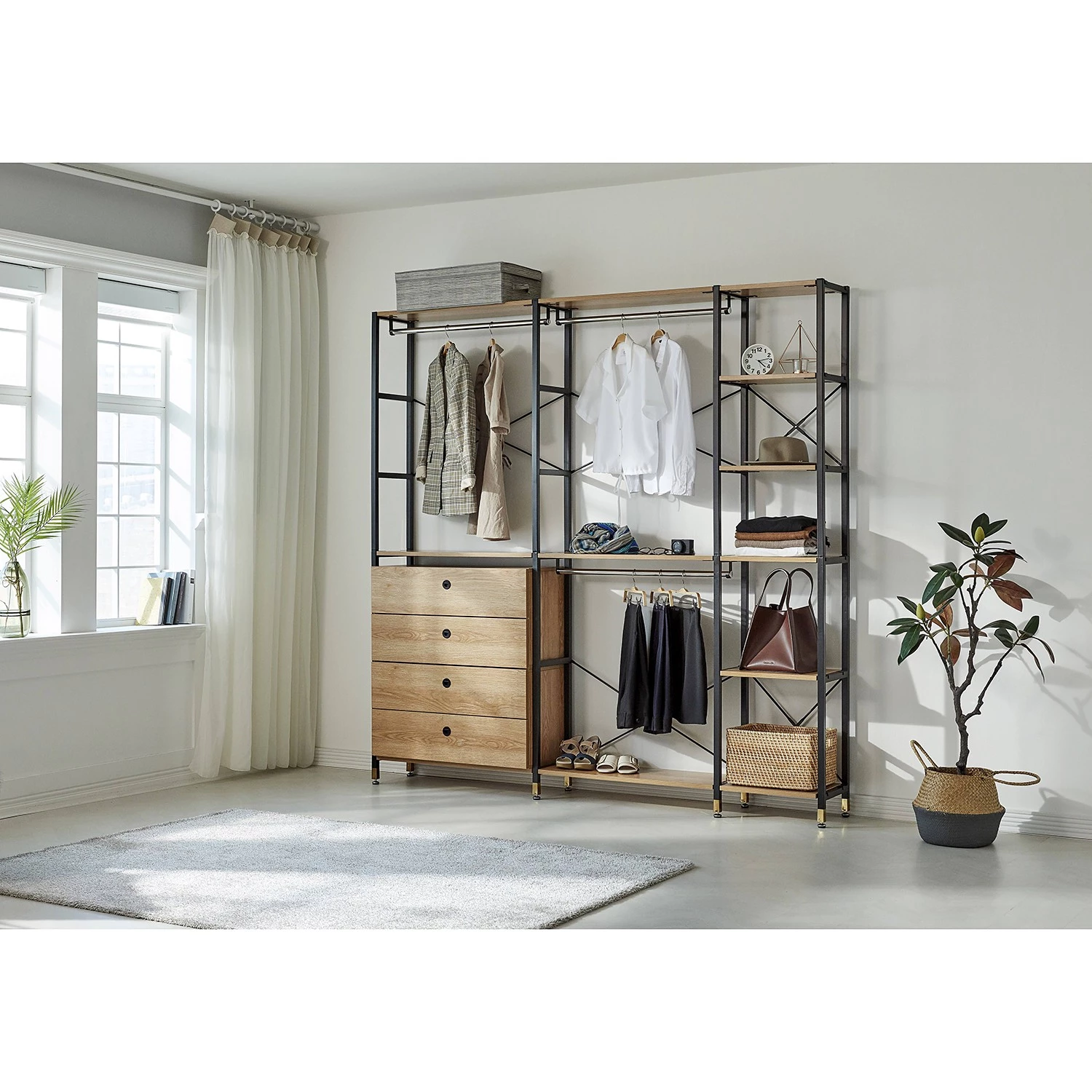 Red Living Étagère Ruoms II - Imitation acacia / Noir 3 Red Living Étagère Ruoms II - Imitation acacia / Noir – Image 3