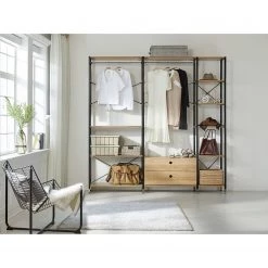 Red Living Étagère Ruoms V - Imitation acacia / Noir -Meubles de salle à manger Soldes Magasin 1000355291 220603 021 MOOD DETAILS P000000001000355291 mood