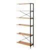 Red Living Étagère Ruoms IV - Imitation acacia / Noir