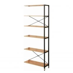 Red Living Étagère Ruoms IV - Imitation acacia / Noir