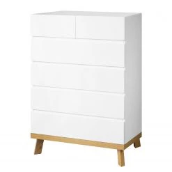 Norrwood Commode Skön - Blanc / Imitation chêne