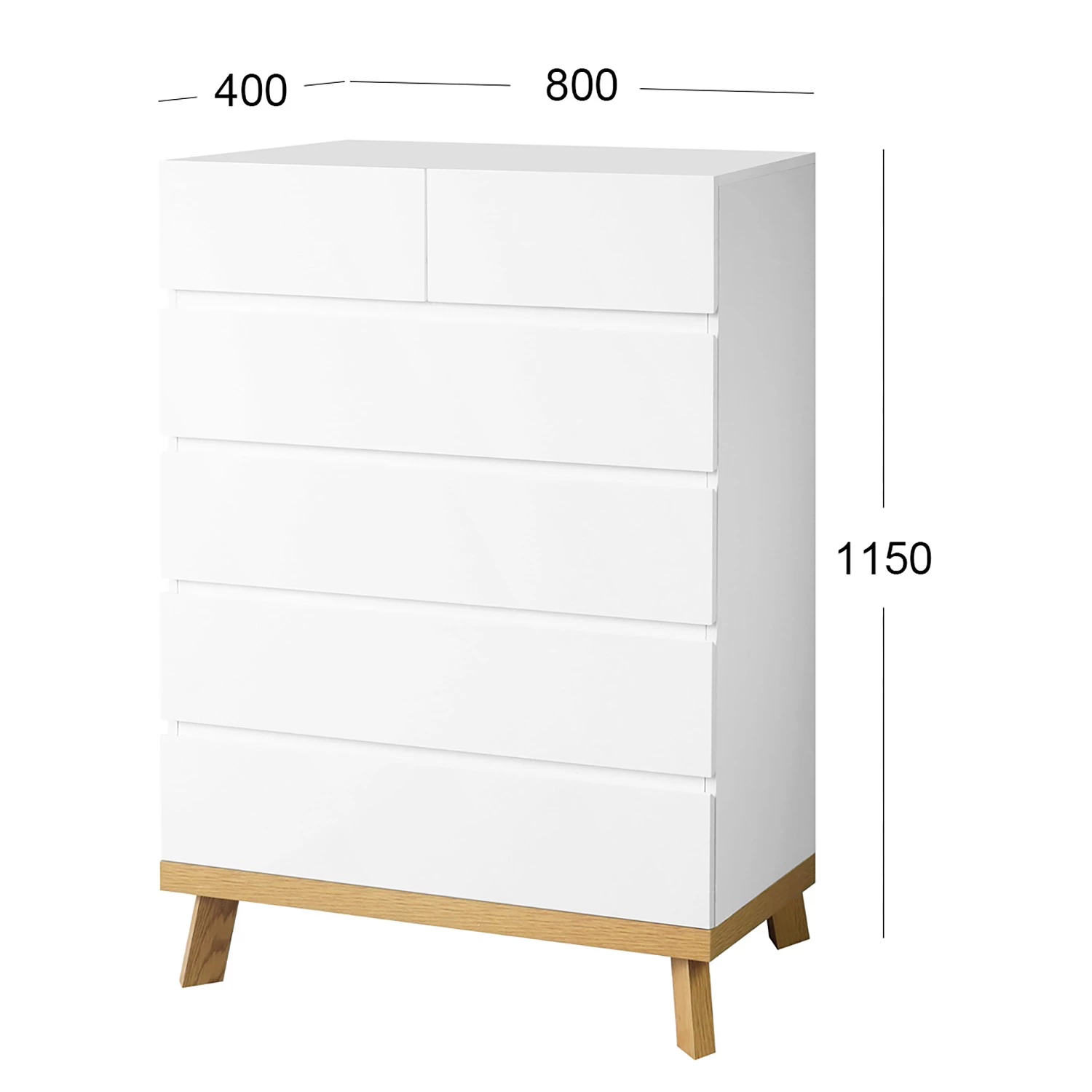 Norrwood Commode Skön - Blanc / Imitation chêne 8 Norrwood Commode Skön - Blanc / Imitation chêne – Image 8