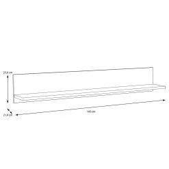 Loftscape Étagère murale Verolme - Imitation chêne - Largeur : 160 cm -Meubles de salle à manger Soldes Magasin 1000356697 220603 500 SKETCH DETAILS P000000001000356697 sketch