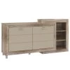 Loftscape Buffet Verdille - Beige brillant / Imitation chêne antique