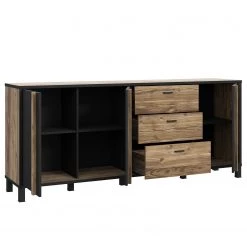 Red Living Buffet Vallegrande II - Imitation pin des Alpes / Noir -Meubles de salle à manger Soldes Magasin 1000356708 220603 032 DETAILS P000000001000356708