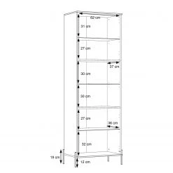 Loftscape Vitrine Ozora - Blanc brillant / Blanc mat -Meubles de salle à manger Soldes Magasin 1000356714 220603 501 SKETCH DETAILS P000000001000356714 sketch