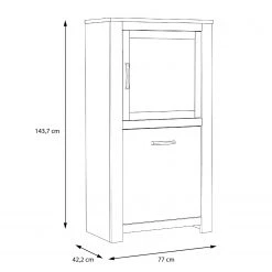Loftscape Buffet haut Verolme II - Imitation chêne -Meubles de salle à manger Soldes Magasin 1000356718 220603 500 SKETCH DETAILS P000000001000356718 sketch