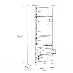 Loftscape Étagère Verolme - Imitation chêne -Meubles de salle à manger Soldes Magasin 1000356719 220603 501 SKETCH DETAILS P000000001000356719 sketch