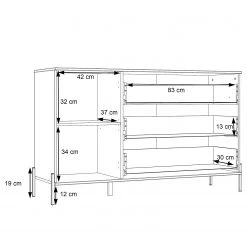 Loftscape Buffet Ozora I - Blanc brillant / Blanc mat -Meubles de salle à manger Soldes Magasin 1000356721 220603 501 SKETCH DETAILS P000000001000356721 sketch