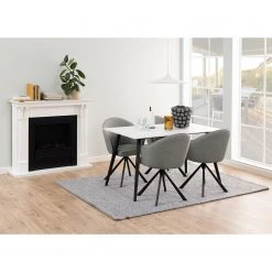 Loftscape Chaise à accoudoirs Chamby II - Tissu / Fer - Gris clair / Noir -Meubles de salle à manger Soldes Magasin 1000357415 220621 021 MOOD DETAILS P000000001000357415 mood