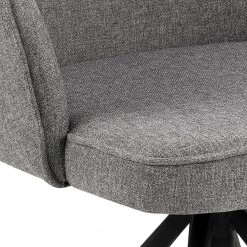 Loftscape Chaise à accoudoirs Chamby II - Tissu / Fer - Gris clair / Noir -Meubles de salle à manger Soldes Magasin 1000357415 220621 090 DETAILS P000000001000357415