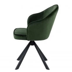 Loftscape Chaise à accoudoirs Chamby I - Velours / Fer - Vert foncé / Noir -Meubles de salle à manger Soldes Magasin 1000357419 220621 040 DETAILS P000000001000357419