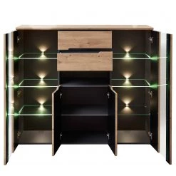 Loftscape Buffet haut Moosic - Avec éclairage - Imitation chêne artisan / Graphite 7 Loftscape Buffet haut Moosic - Avec éclairage - Imitation chêne artisan / Graphite -Meubles de salle à manger Soldes Magasin 1000357965 220608 030 DETAILS P000000001000357965