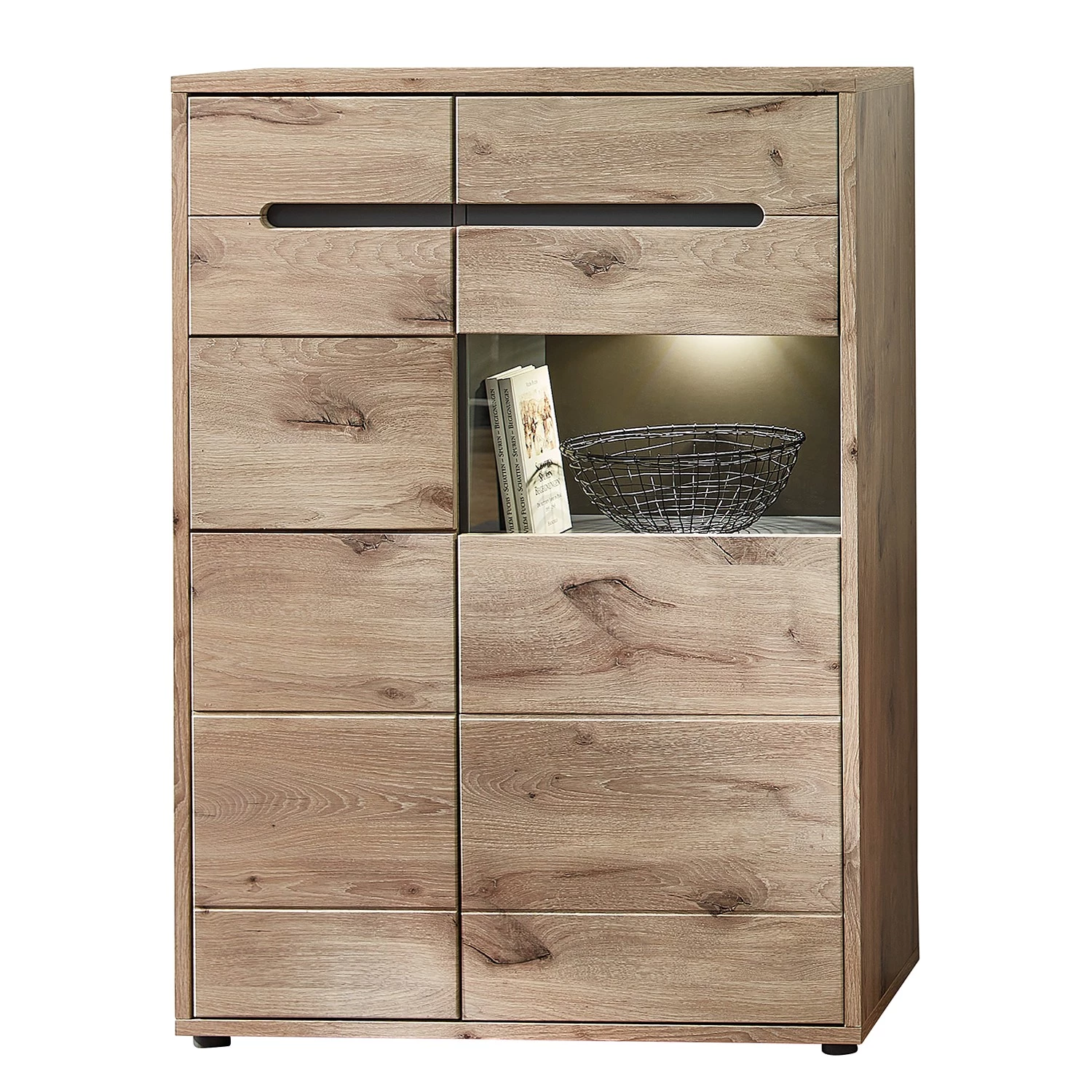 Loftscape Commode Tallard - Avec éclairage - Imitation chêne / Graphite 1 Loftscape Commode Tallard - Avec éclairage - Imitation chêne / Graphite