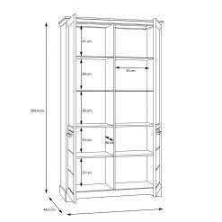 Ridgevalley Vitrine double New Dessa - Imitation pin blanc -Meubles de salle à manger Soldes Magasin 1000358000 220616 501 SKETCH DETAILS P000000001000358000 sketch