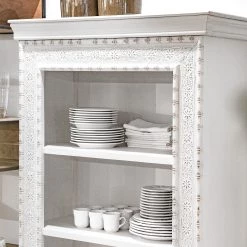 Ridgevalley Étagère Missoula - Manguier massif - Blanc vintage -Meubles de salle à manger Soldes Magasin 1000359909 220624 030 DETAILS P000000001000359909