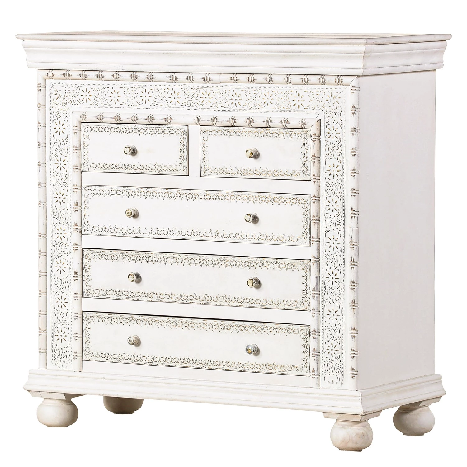 Ridgevalley Commode Missoula - Manguier massif - Blanc vintage 1 Ridgevalley Commode Missoula - Manguier massif - Blanc vintage