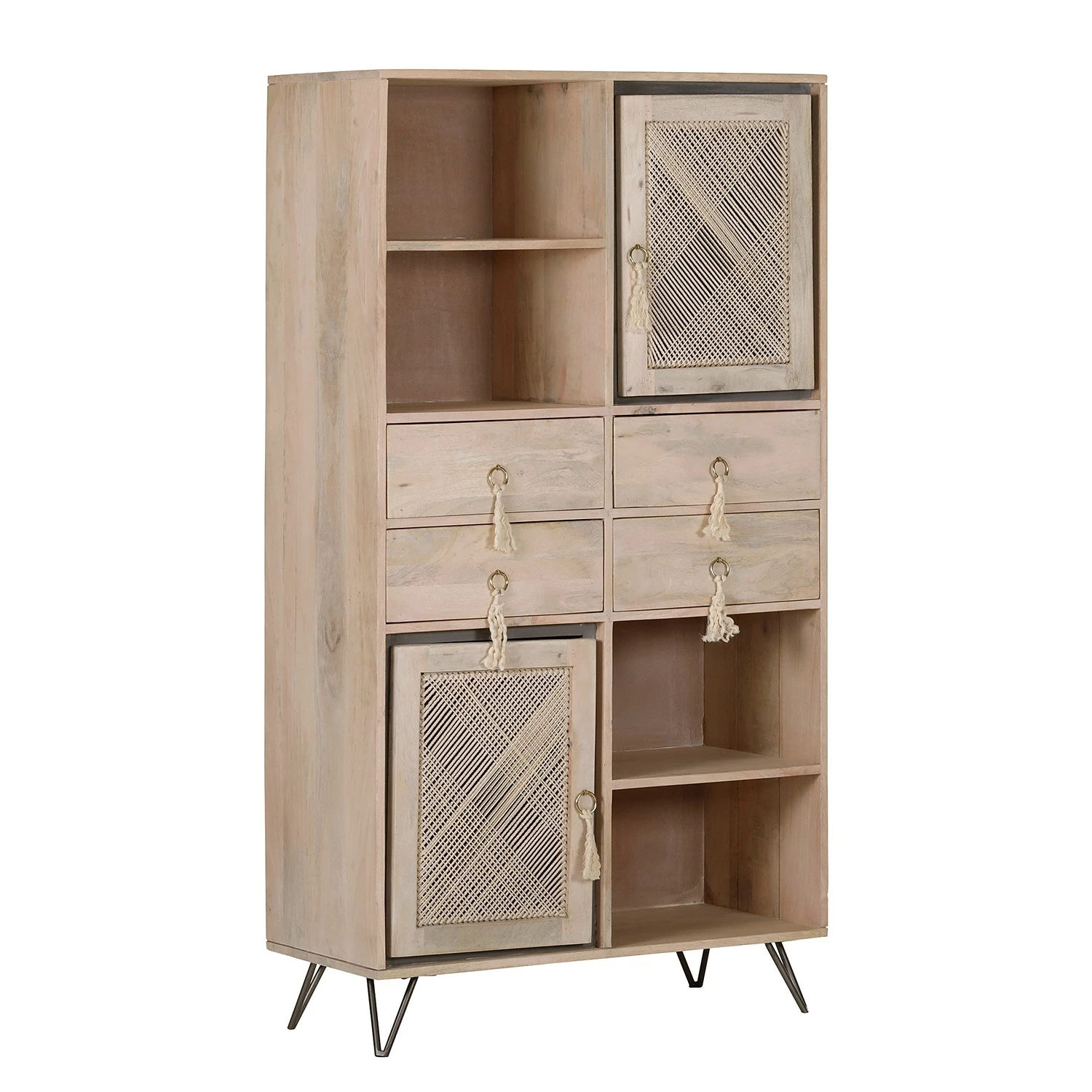 Ridgevalley Armoire Lumby - Manguier massif - Manguier clair / Gris 1 Ridgevalley Armoire Lumby - Manguier massif - Manguier clair / Gris