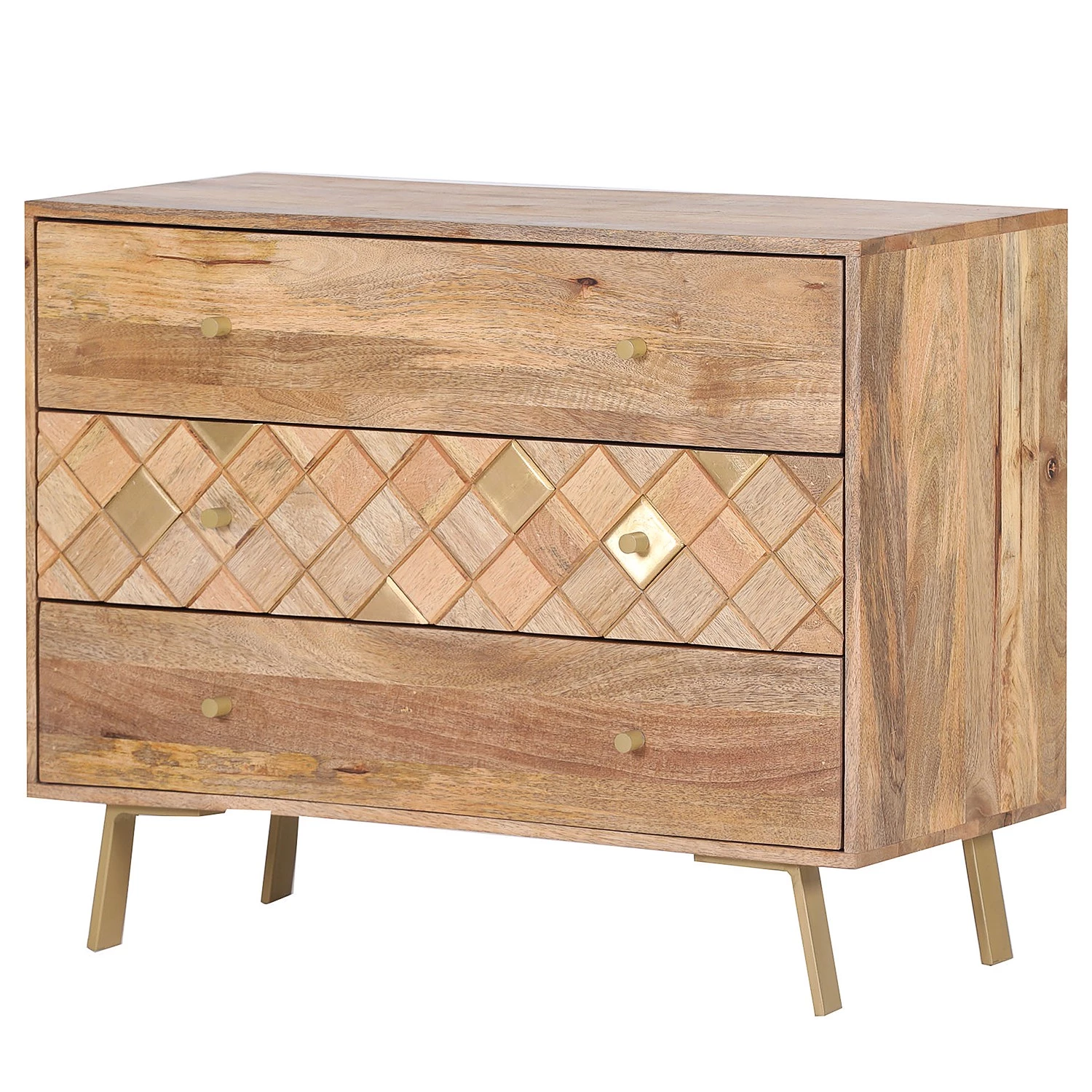 Naturoo Commode Yearby - Manguier massif - Manguier / Doré 1 Naturoo Commode Yearby - Manguier massif - Manguier / Doré