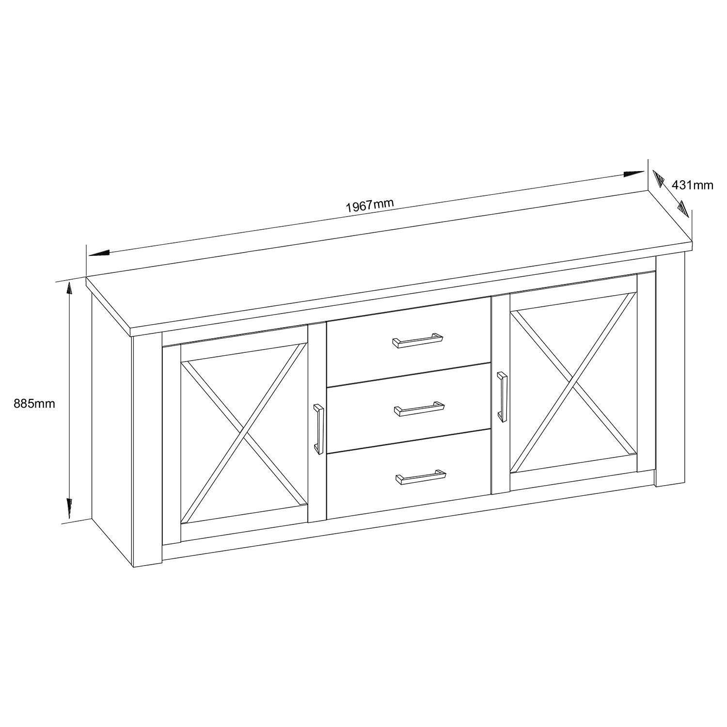 Trendteam Buffet Georgia - Imitation pin blanc 10 Trendteam Buffet Georgia - Imitation pin blanc – Image 10