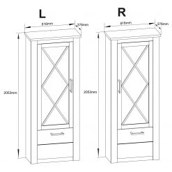 Trendteam Vitrine Georgia - Imitation pin blanc -Meubles de salle à manger Soldes Magasin 1000362854 220623 500 SKETCH DETAILS P000000001000362854 sketch