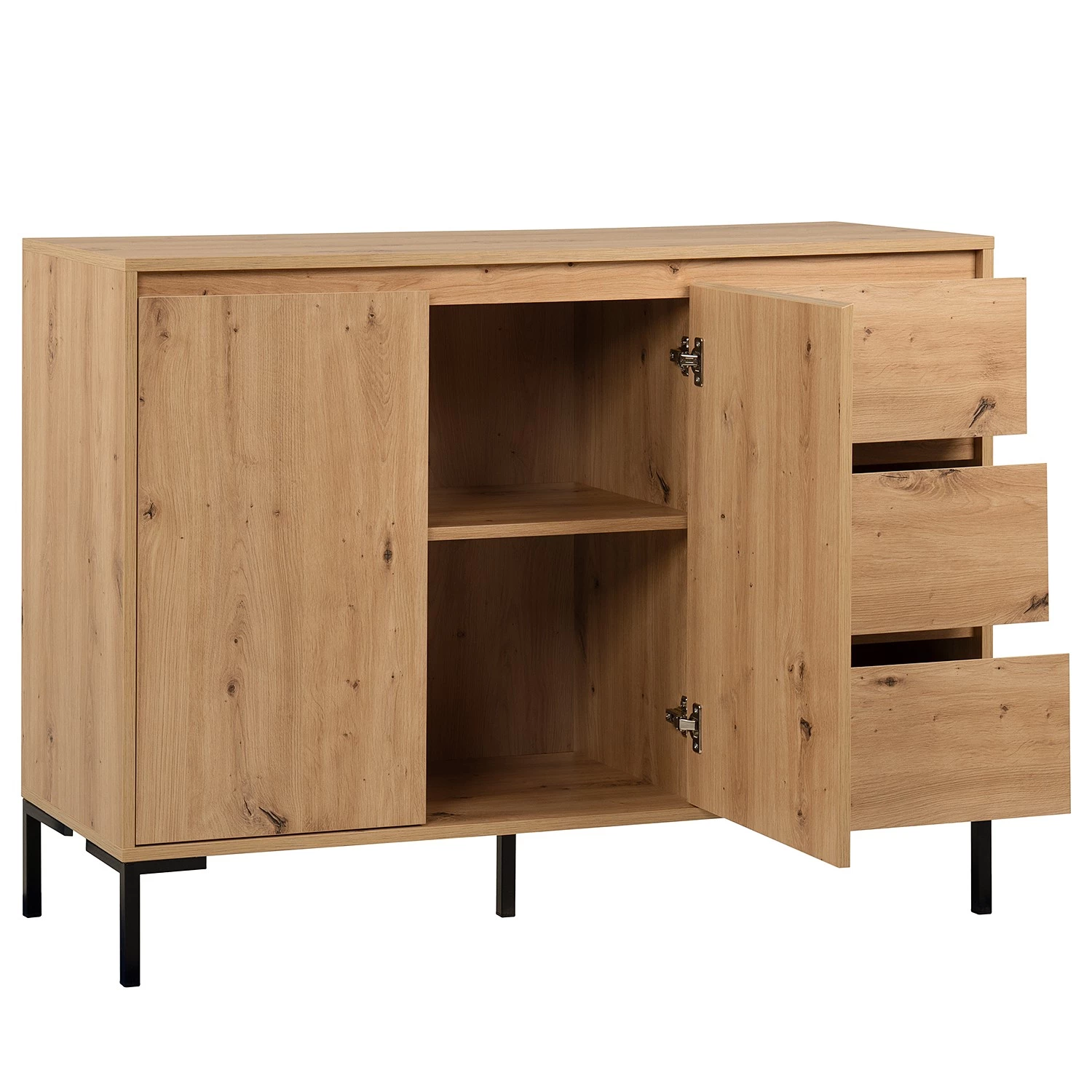 Loftscape Buffet Brochet II - Imitation chêne / Noir 6 Loftscape Buffet Brochet II - Imitation chêne / Noir – Image 6