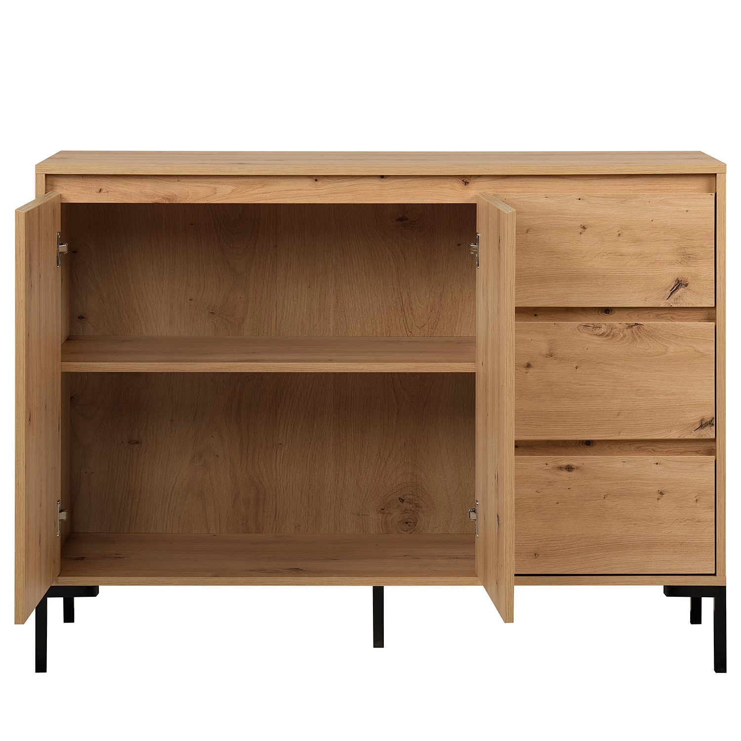 Loftscape Buffet Brochet II - Imitation chêne / Noir 7 Loftscape Buffet Brochet II - Imitation chêne / Noir – Image 7