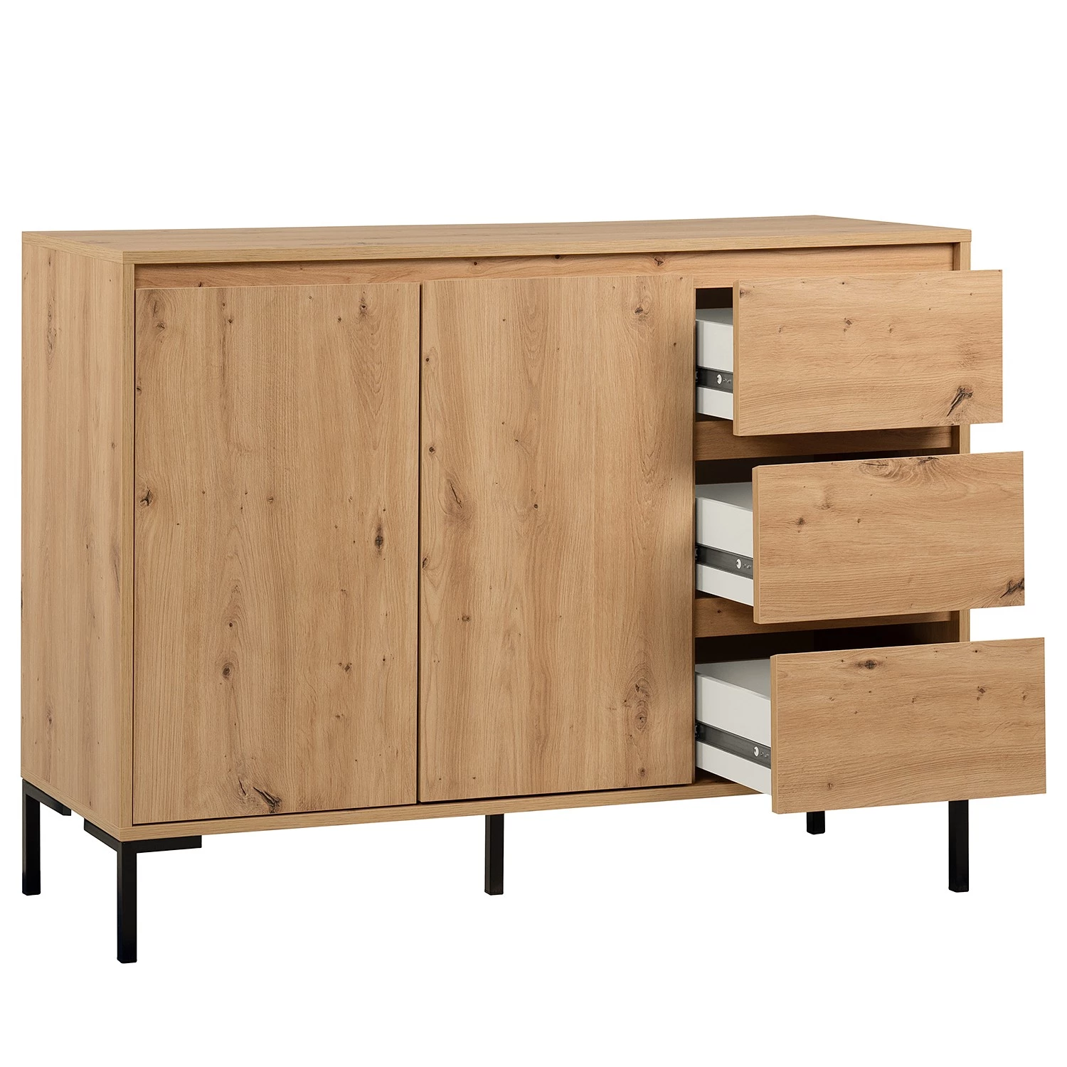 Loftscape Buffet Brochet II - Imitation chêne / Noir 8 Loftscape Buffet Brochet II - Imitation chêne / Noir – Image 8