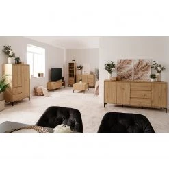 Loftscape Buffet haut Brochet - Imitation chêne / Noir -Meubles de salle à manger Soldes Magasin 1000363059 220704 024 MOOD DETAILS P000000001000363059 mood