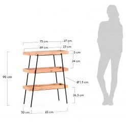 Red Living Étagère Beitbridge I - Acacia massif / Métal - Acacia / Noir -Meubles de salle à manger Soldes Magasin 1000363959 220714 500 SKETCH DETAILS P000000001000363959 sketch
