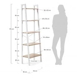 Norrwood Étagère Kalahari - Acier - Imitation chêne / Blanc -Meubles de salle à manger Soldes Magasin 1000363962 220714 500 SKETCH DETAILS P000000001000363962 sketch