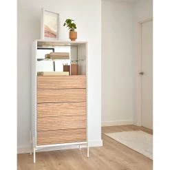 Norrwood Buffet haut Maredale - Partiellement en frêne massif - Frêne / Blanc -Meubles de salle à manger Soldes Magasin 1000363992 220714 021 MOOD DETAILS P000000001000363992 mood