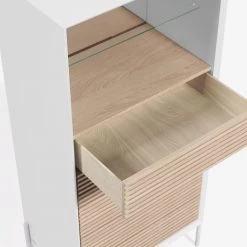 Norrwood Buffet haut Maredale - Partiellement en frêne massif - Frêne / Blanc -Meubles de salle à manger Soldes Magasin 1000363992 220714 030 DETAILS P000000001000363992